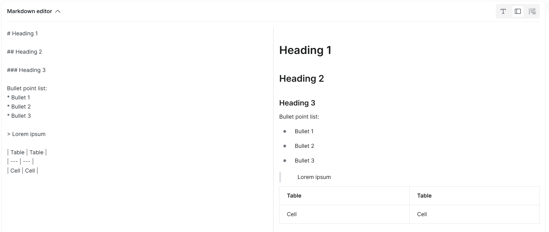 Markdown component
